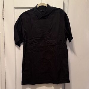 COS Black Smock Collar Shirt